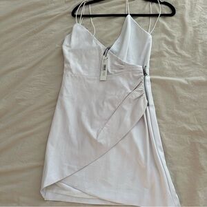 NWT Alice + Olivia Ashanti White Leather Mini Dress - Size 6